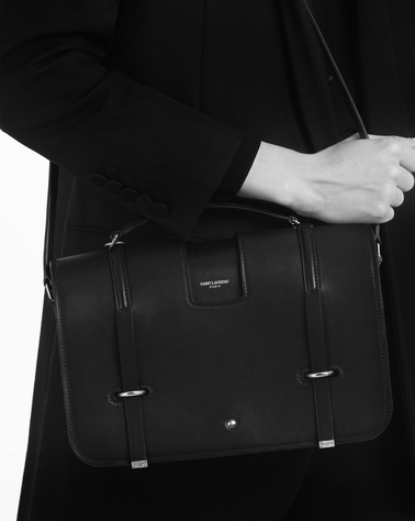 SAINT LAURENT Charlotte Woman large charlotte messenger bag in black leather y_V4